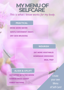 Personalised Menu of Self-Care Practices